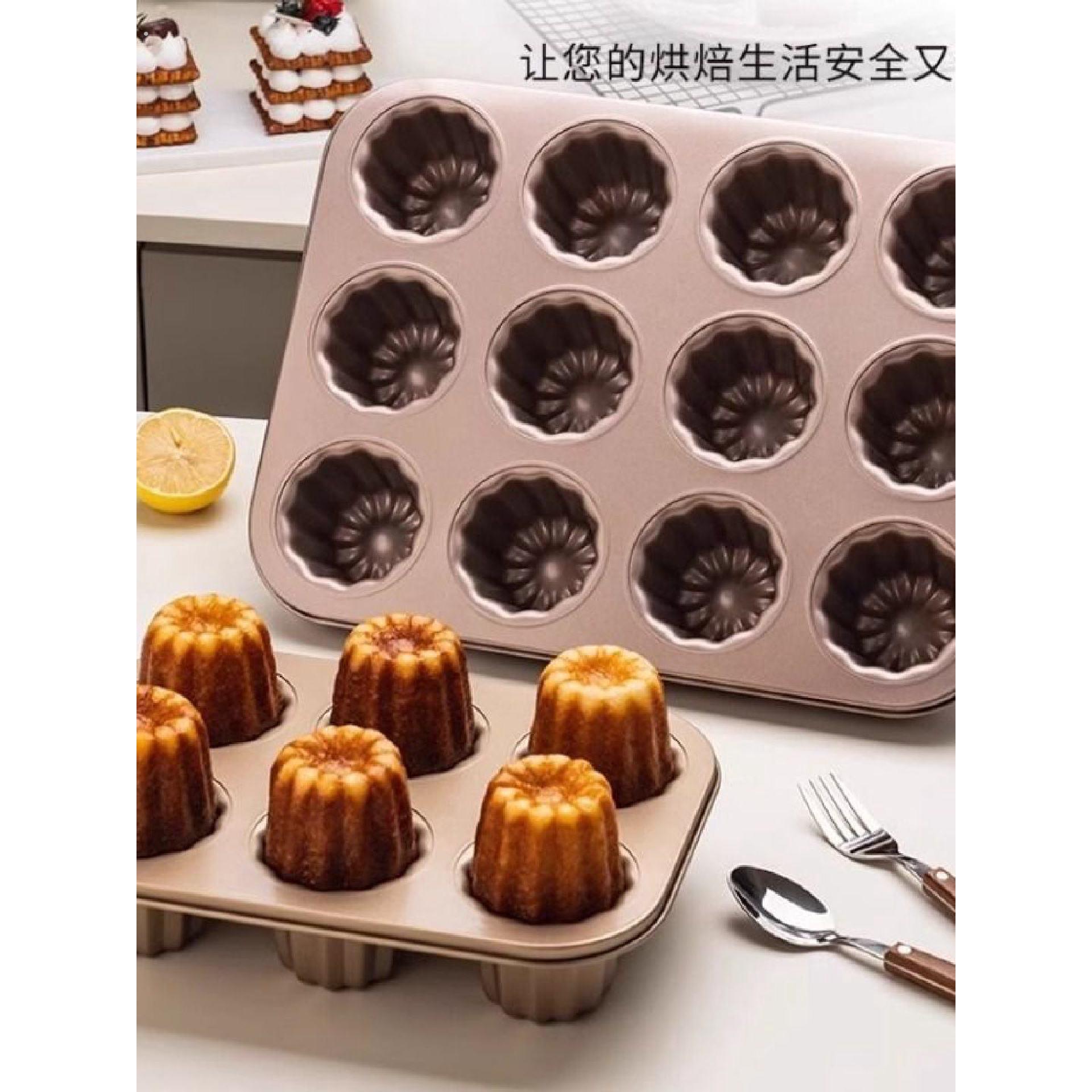 12连可露丽模具天使之铃蛋糕烤箱可露丽烤盘防沾甜品烘焙家用