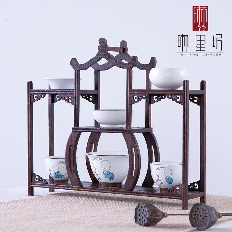 多层桌边收纳层架茶壶博古架博古架陈列茶台储物杯架点心茶桌
