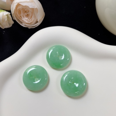 【老爸评测】YM1334-3平安扣吊坠天然缅甸A货翡翠多样性发一件