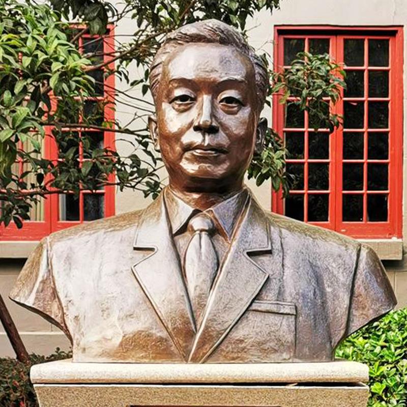 城市园林景观烈士将军许光达名人真人胸像玻璃钢铸铜校园人物雕塑