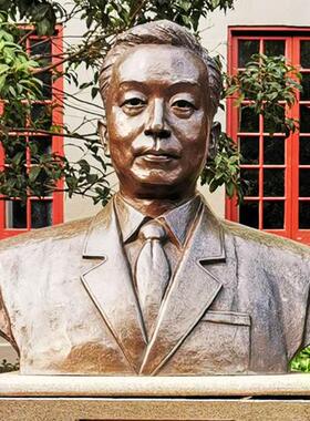 城市园林景观烈士将军许光达名人真人胸像玻璃钢铸铜校园人物雕塑