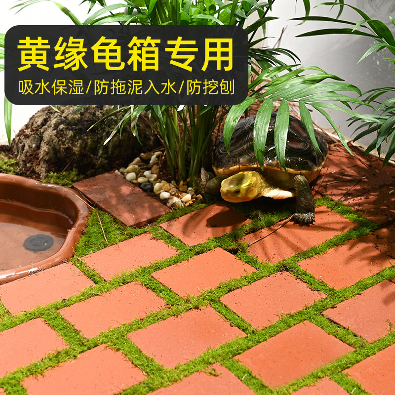 黄缘龟箱造景专用陶砖小红砖安缘饲养缸陶土砖陆龟铺地垫材装饰品图片