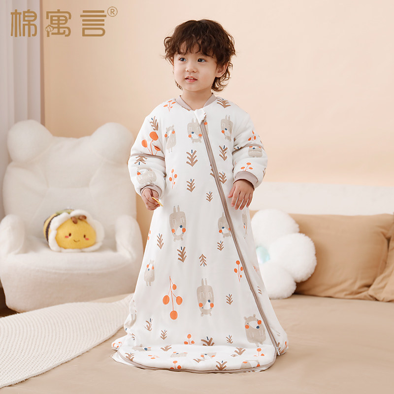 儿童睡袋秋冬季婴儿秋冬夹棉加厚婴幼儿防踢被子宝宝保暖睡袍睡衣
