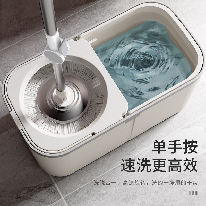 双桶拖把旋转杆通用墩布瓷砖木地板一拖免手洗懒人拖把干湿两用净