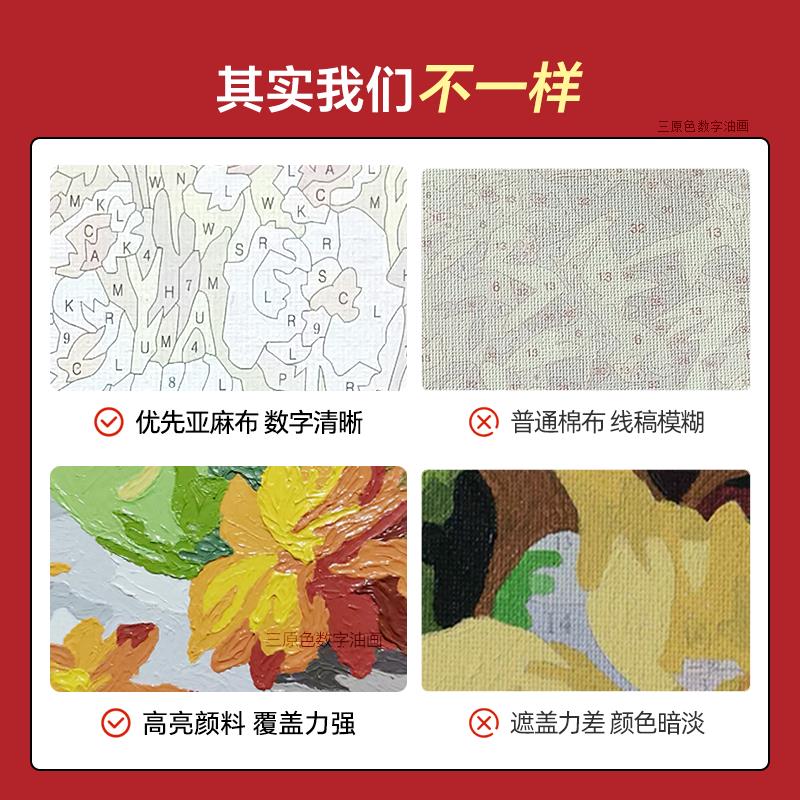 数字油画手工画画diy填色画手绘填充涂色减压花卉油彩画 钟情于你