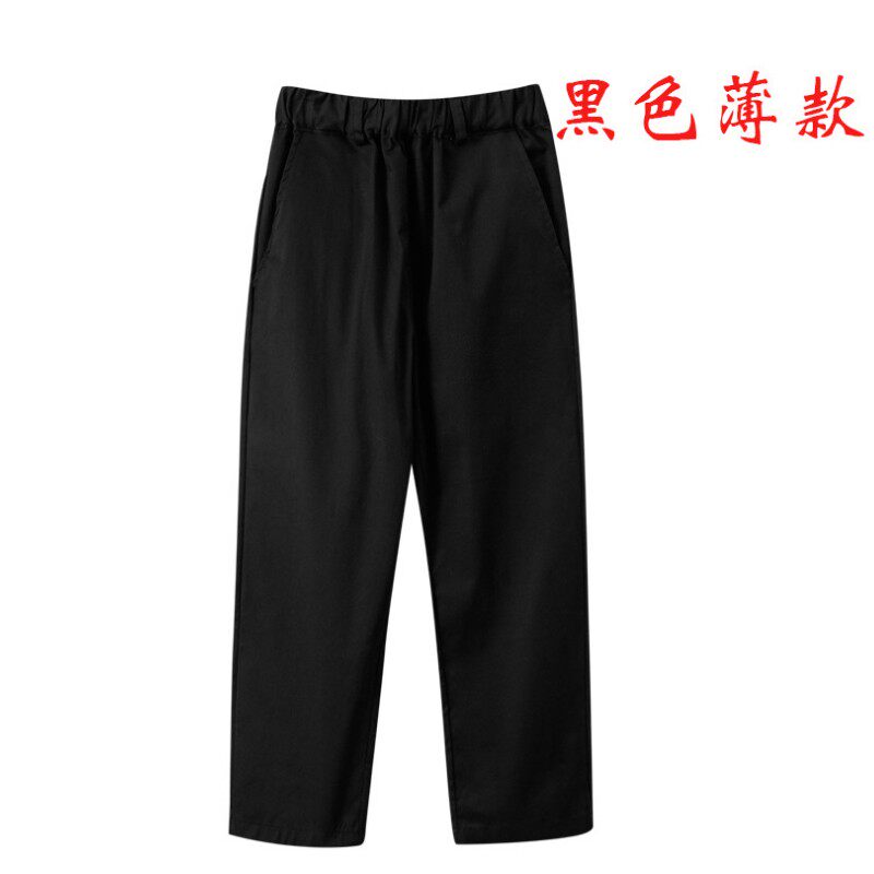 儿童校服裤薄款长裤夏季男女童休闲西裤卡其色中大童学生黑色裤子