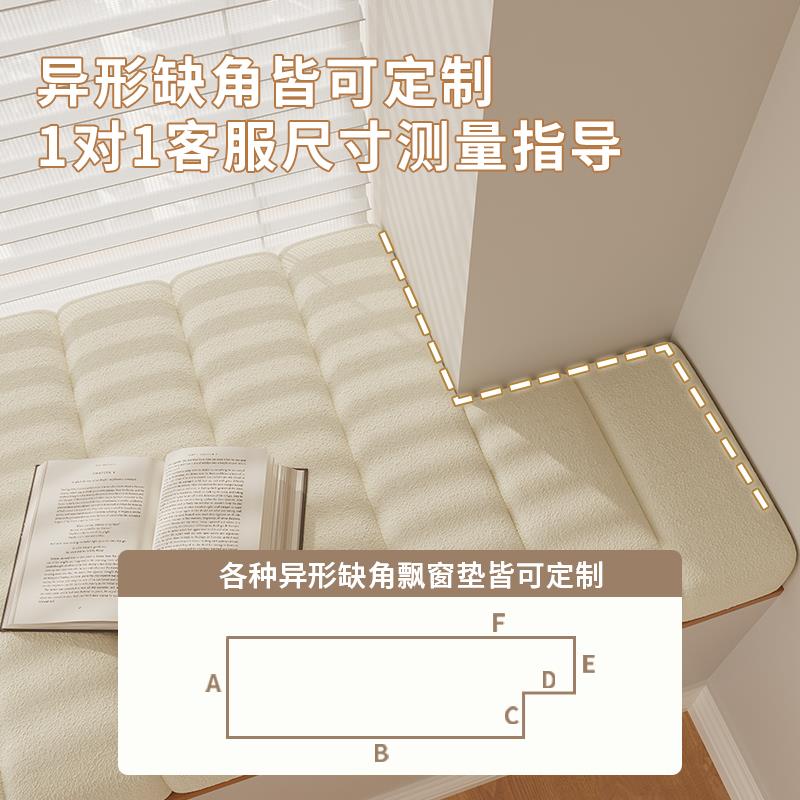 飘窗垫2026新款阳台卧室沙发轻奢高级感坐垫软泰迪绒窗台垫子定制