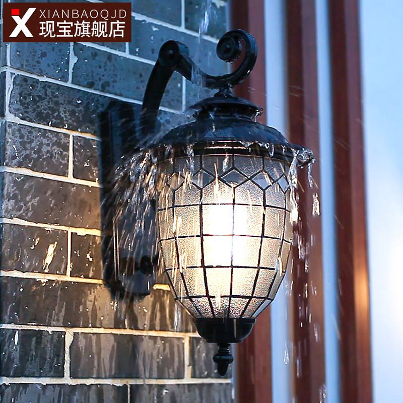 别墅大门口壁灯户外防水欧式仿古led阳台灯花园走廊庭院室外墙灯