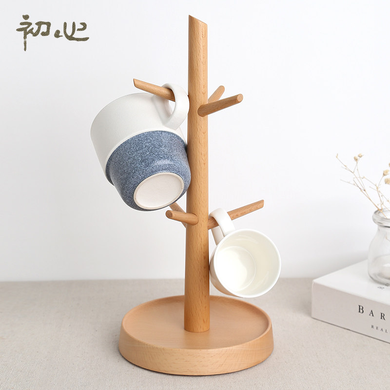 初心欧式沥水杯架家用茶杯子架马克杯挂架放咖啡杯玻璃杯置物架木