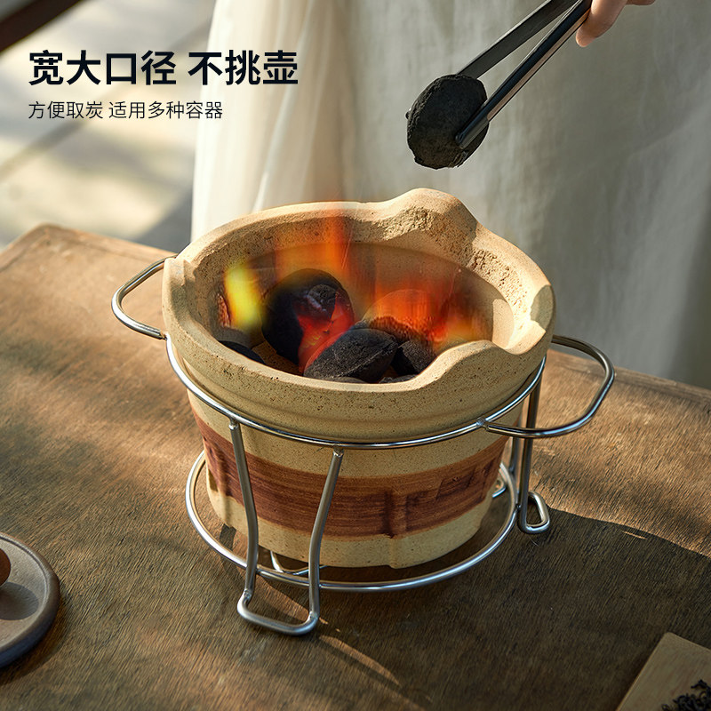 围炉煮茶炉土陶炭炉罐罐煮茶器中式家用室内户外烤茶火炭炉烧烤炉