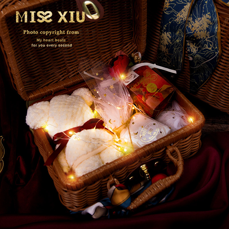 MISSXIU婚品[北欧童话]伴娘高级结婚回礼 手提篮子伴手礼盒喜糖盒