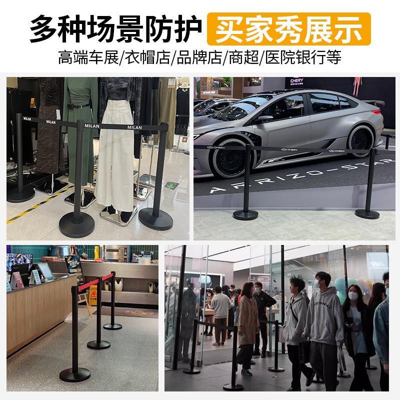 出口款伸缩隔离带一米线栏杆排队围栏警戒带隔离护栏不锈钢警示带