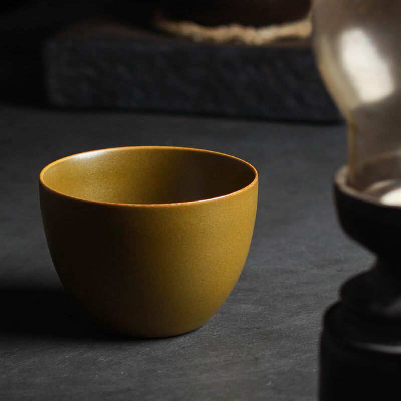 独清 茶叶末釉大号主人杯 仿古纯手工陶瓷品茗杯功夫茶碗具个人杯
