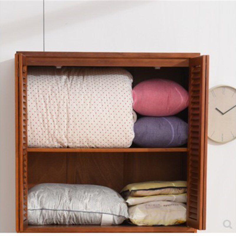 阳台储物柜防晒实木柜子简约卧室带门衣柜家用大容量棉被子收纳柜