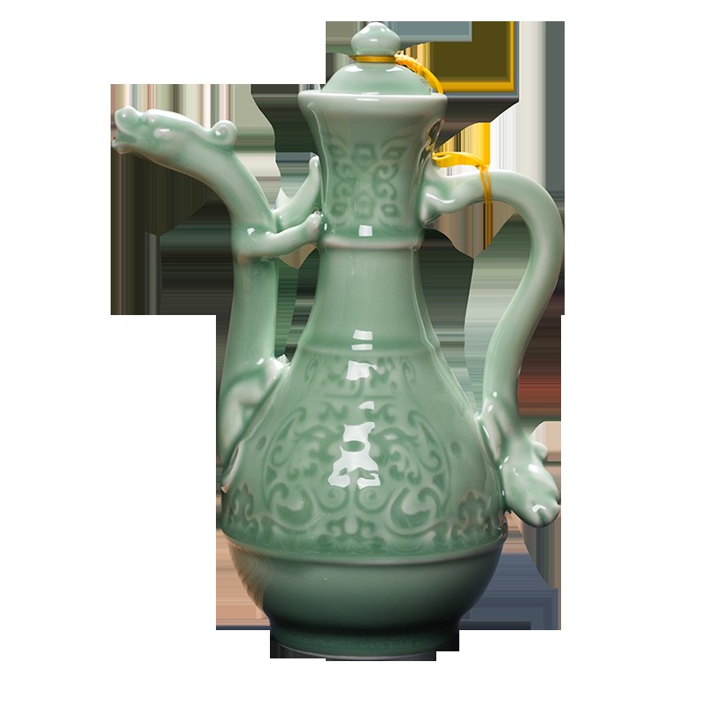 螭龙酒壶酒杯套装酒樽仿古代酒器小酒壶爵杯酒壶摆件婚庆影视道具