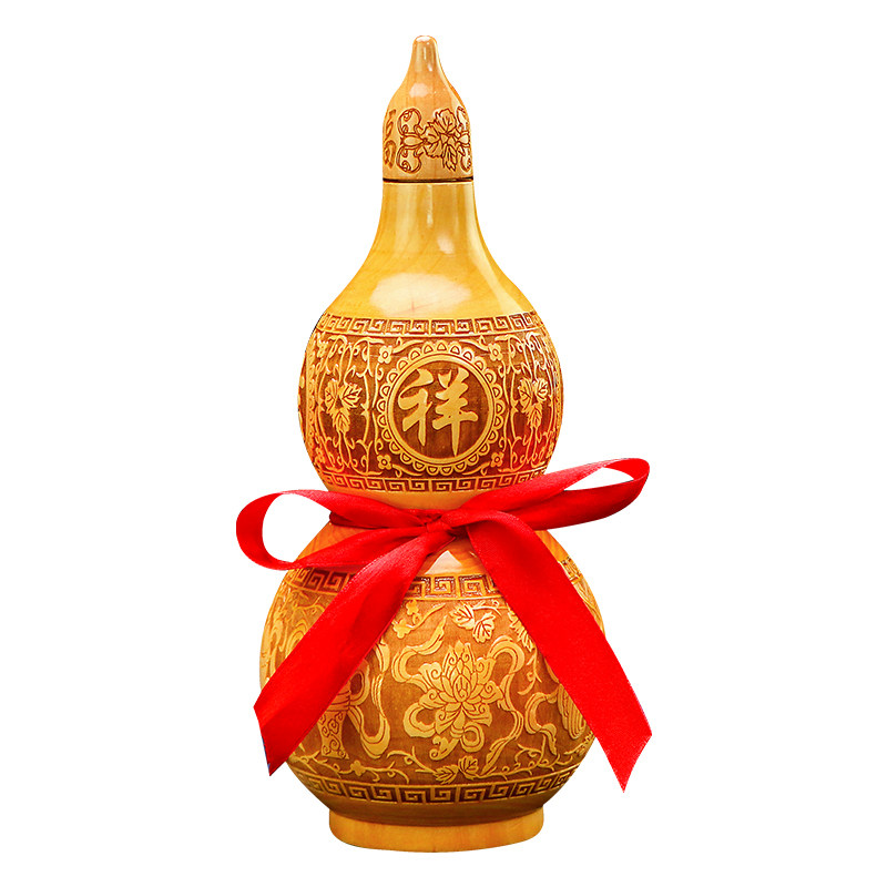 桃木葫芦摆件家居工艺品随身招财吸財大小号葫芦挂件客厅玄关装饰