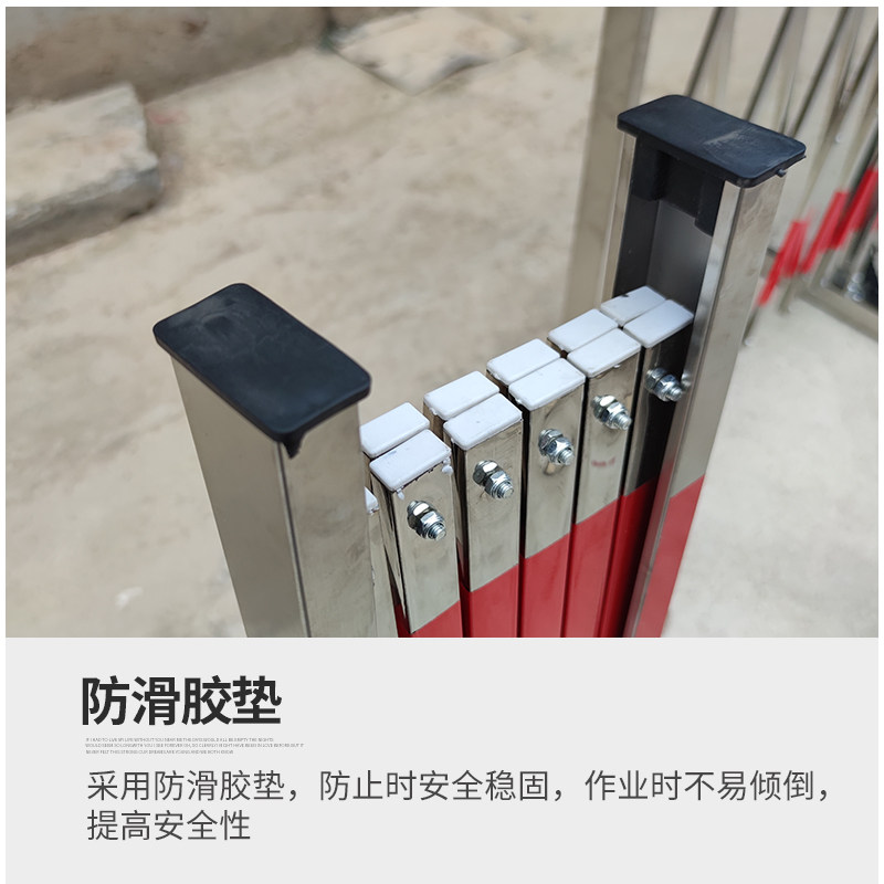 不锈钢伸缩围栏可移动护栏收缩栅栏幼儿园围挡施工安全折叠隔离栏