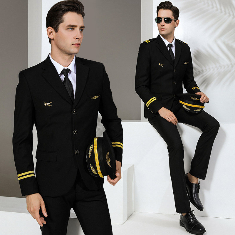 航空机长制服男空少服飞行员制服空乘服高级年会礼服西装单排外套