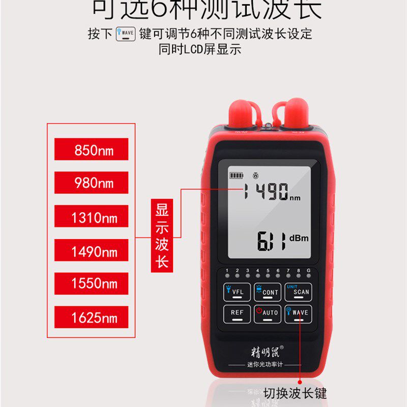 精明鼠NF-908S网络寻线仪光功率计红光一体机寻线器巡线仪POE网线