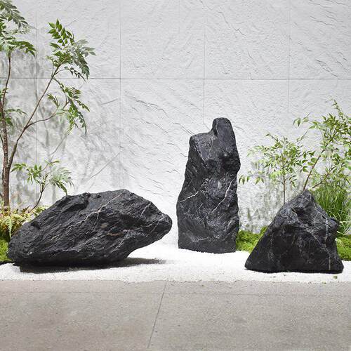 彷真石头造景摆件室外大型空心玻璃纤维防水罩园林井盖装饰假山石