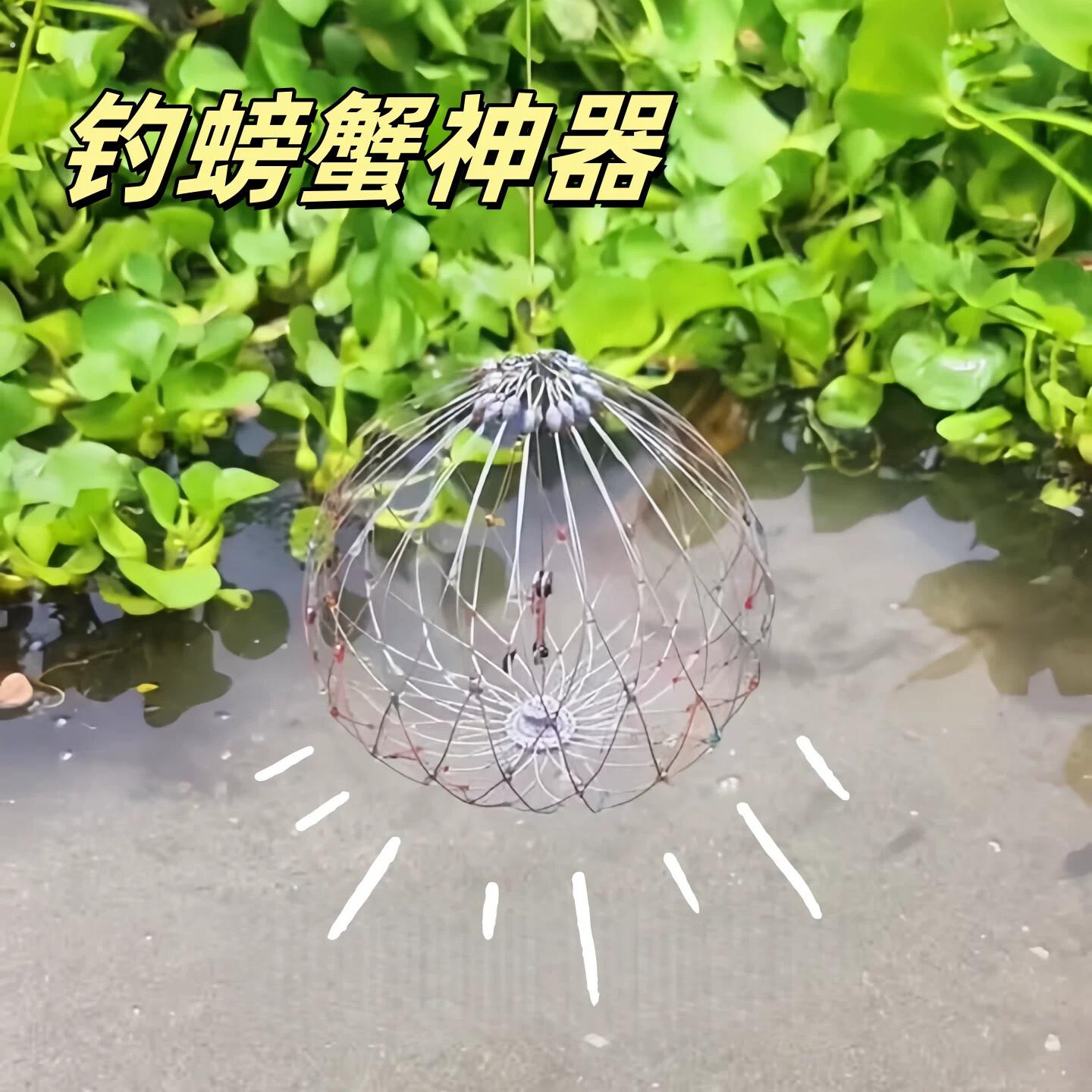 钓螃蟹神器户外垂钓蟹笼赶海专用套装大闸蟹河蟹自动开合捕蟹工具