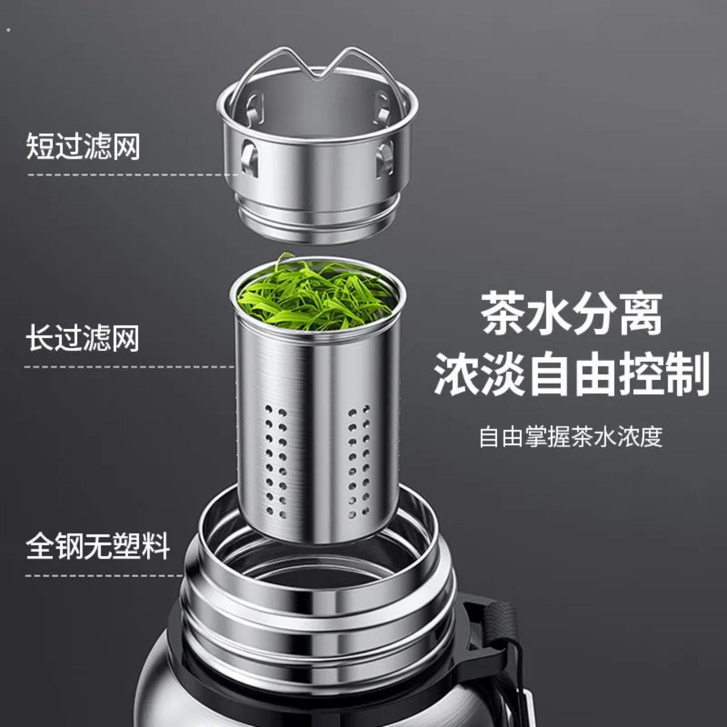 保温杯带温度显示智能316不锈钢大容量户外高档水壶茶水分离男士