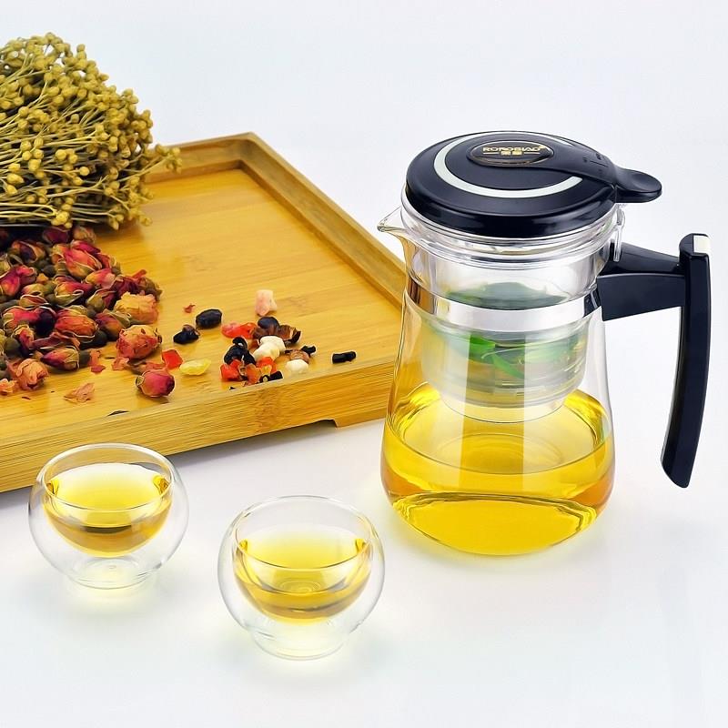 荣标飘逸杯玻璃茶具可拆洗过滤泡茶杯子 水滴泡茶器玲珑 保温杯