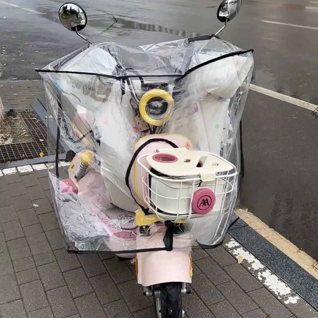 电动车雨披挡风被防雨罩电动车雨衣电动车罩透明防水罩挡风被雨衣