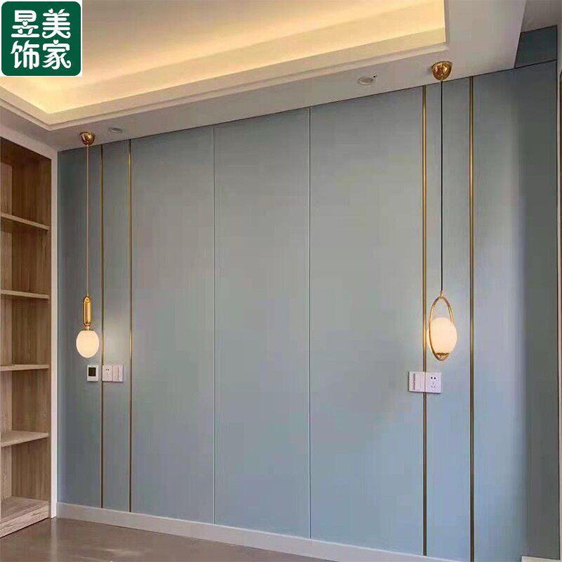 不锈钢欧式沙发卧室电视硬包背景墙床头软包布现代简约轻奢隐形门