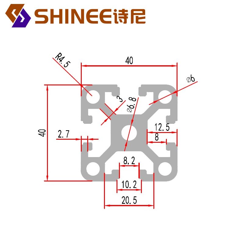诗尼铝型材重型工业铝合金4040铝材流水线传送带框架工作台定制
