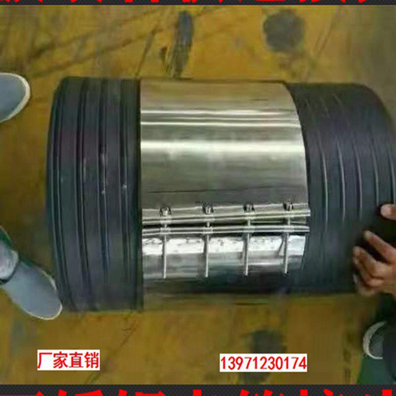 PE双壁波纹管市政埋地排水污水管道快速直接头不锈钢抱卡箍抢修节