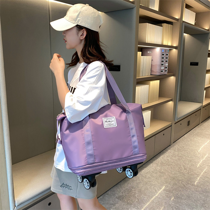 旅行袋女超大容量手提行李袋带滑轮折叠待产收纳包短途出差搬家男