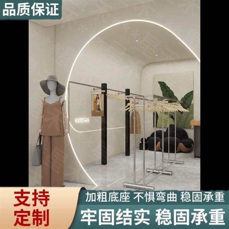 服装店展示架衣服架落地式货架女装双杠中岛架展示架