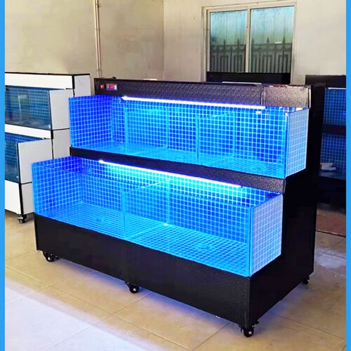 海鲜池商用酒店超市饭店移动海鲜鱼缸制冷机一体水产海鲜缸贝类池