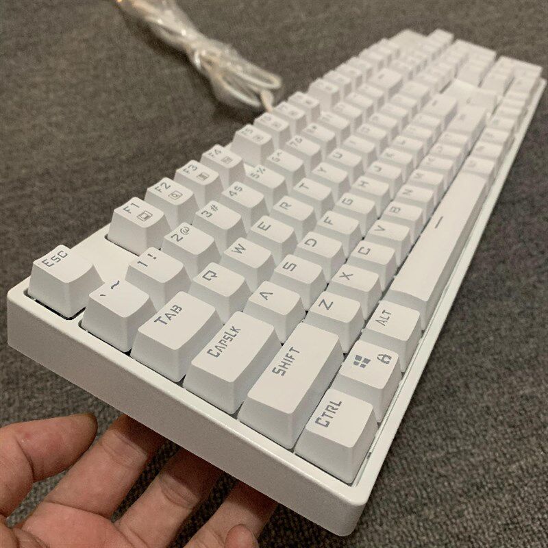库存全新白色青轴机械键盘黑轴狼蛛104小键盘87键办公室游戏发光