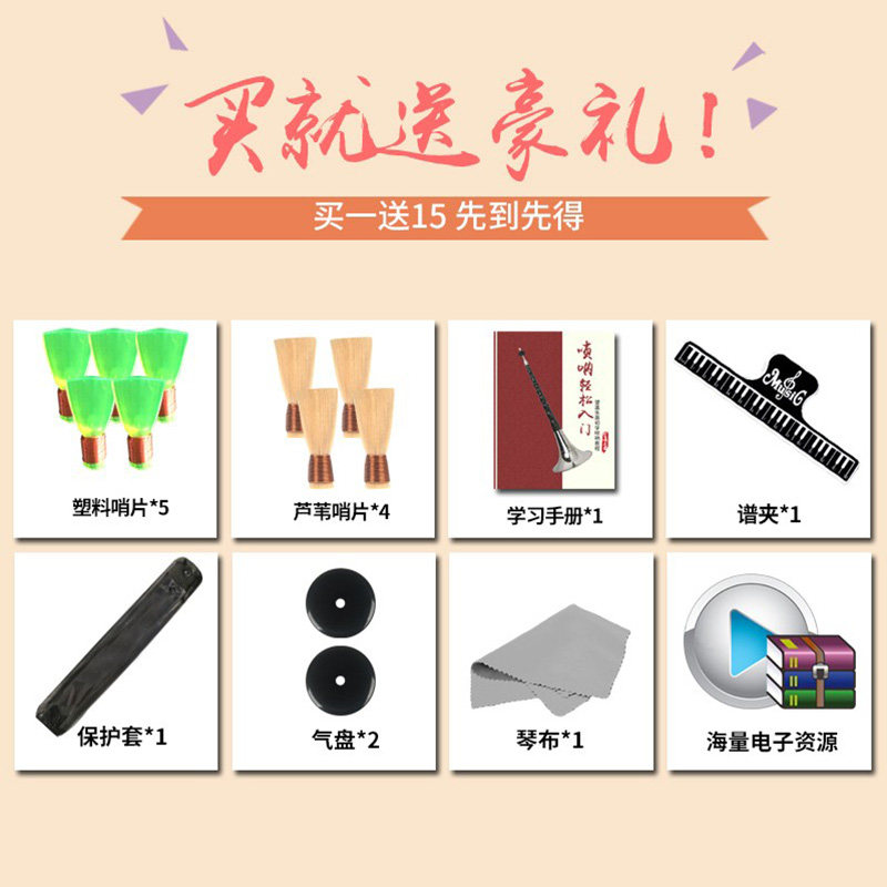 乌木黑檀木唢呐乐器全套CEFGD调初学者老专业儿童大小号红木民间