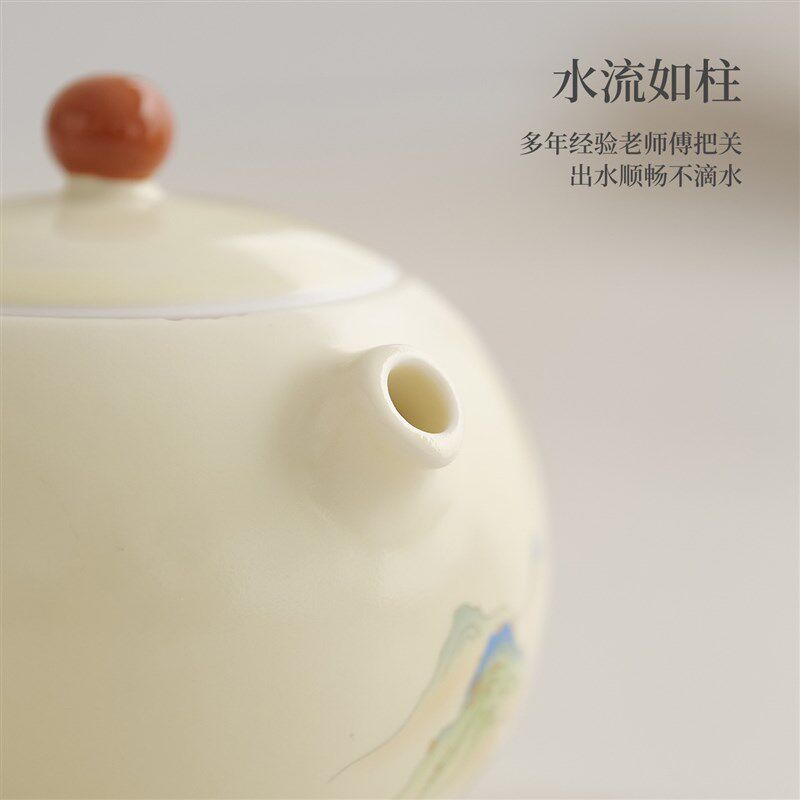 汝窑功夫茶具套装家用陶瓷茶壶盖碗茶杯茶盘轻奢高档整套2026新款
