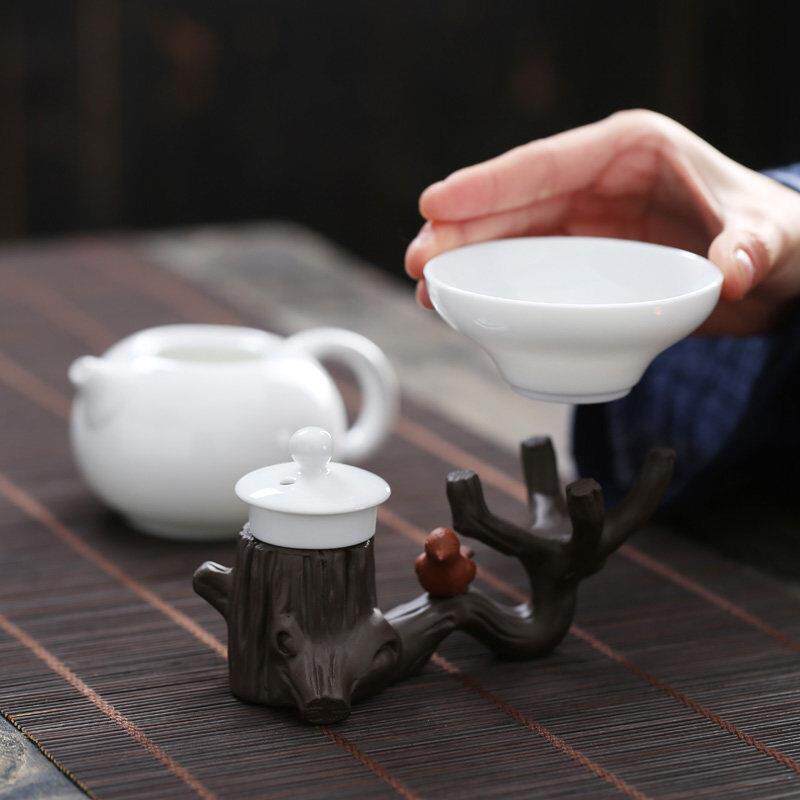 喜上眉梢紫砂茶宠摆件盖置茶漏托过滤底座功夫茶具茶道零配件