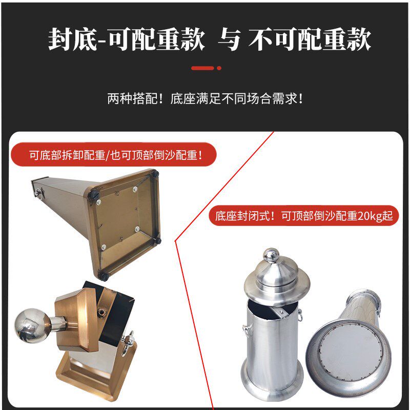 不锈钢圆形路锥禁止停车位隔离墩子路障桩防占用警示反光锥雪糕筒