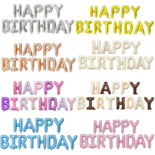 16寸happy birthday生日快乐铝膜气球英文字母气球套装派对装饰球