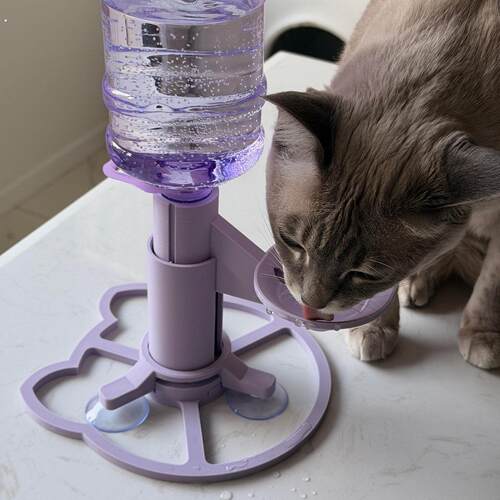 猫咪饮水机自动续水不插电防打翻护颈矿泉水瓶喝水碗宠物用品