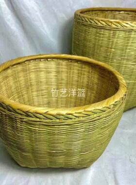 竹编竹筐收纳筐特大号箩筐放馒头的竹篓筐淘米神器簸箕农家装粮食