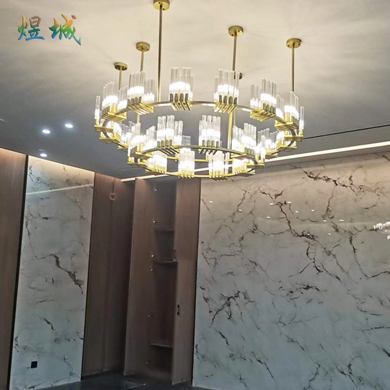 新中式水晶灯饭店包厢吊灯酒店大堂会所宴会厅餐厅灯售楼部沙盘灯