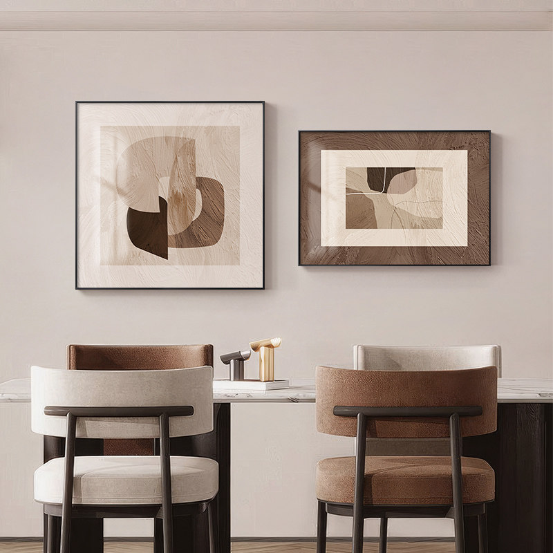 餐厅装饰画现代简约抽象艺术轻奢高级感餐桌挂画二联客厅卧室壁画