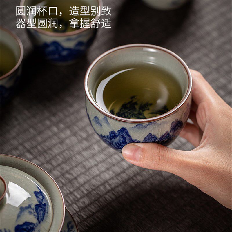 景德镇陶瓷功夫茶具整套家用青花瓷套组办公送礼泡茶壶茶杯子礼盒