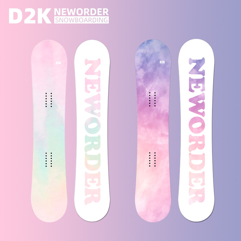 D2K 单板滑雪板爆款女款全地域平花公园自由式雪板固定器雪鞋套装