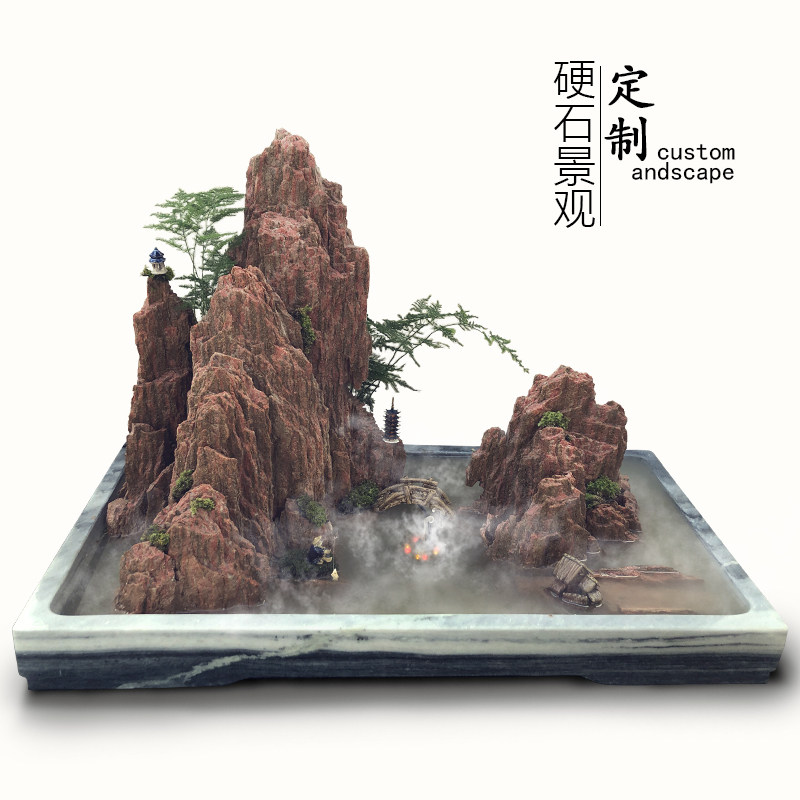 假山盆景招财流水喷泉摆件室内庭院鱼池假山鱼缸造景天然石头真石