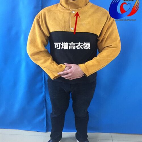 马甲式电焊服连身套袖焊工专用劳保牛皮服劳保袖套连身套袖牛皮