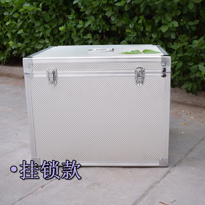大号铝合金密码手提箱存钱箱储物箱银行提款收纳箱票据整理箱带锁