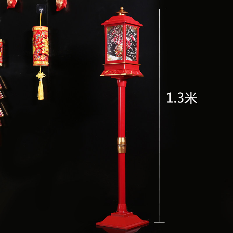1.9米电动飘雪音乐路灯圣诞装饰品雪景商场店铺大厅摆件新年场景